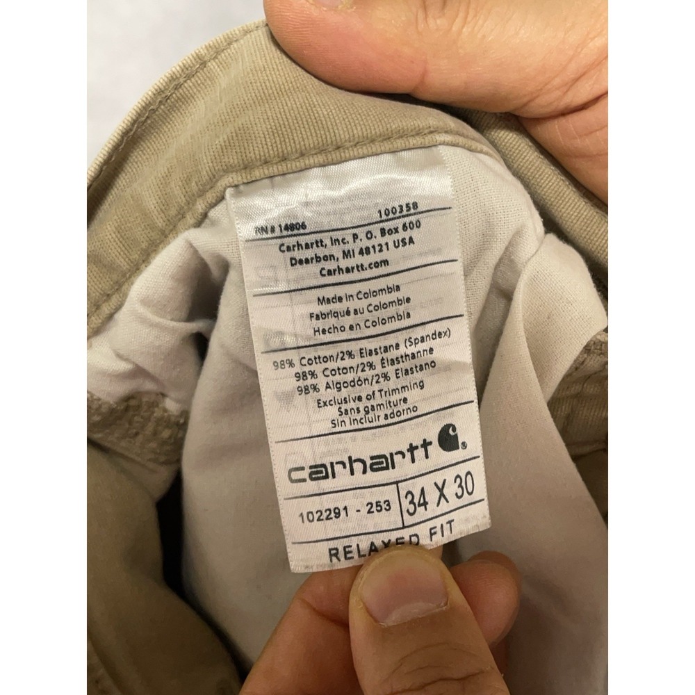 Carhartt Pants Men's 32X28 Beige Rugged Flex Dungaree Canvas Utility Work 102291 - Picture 14 of 15